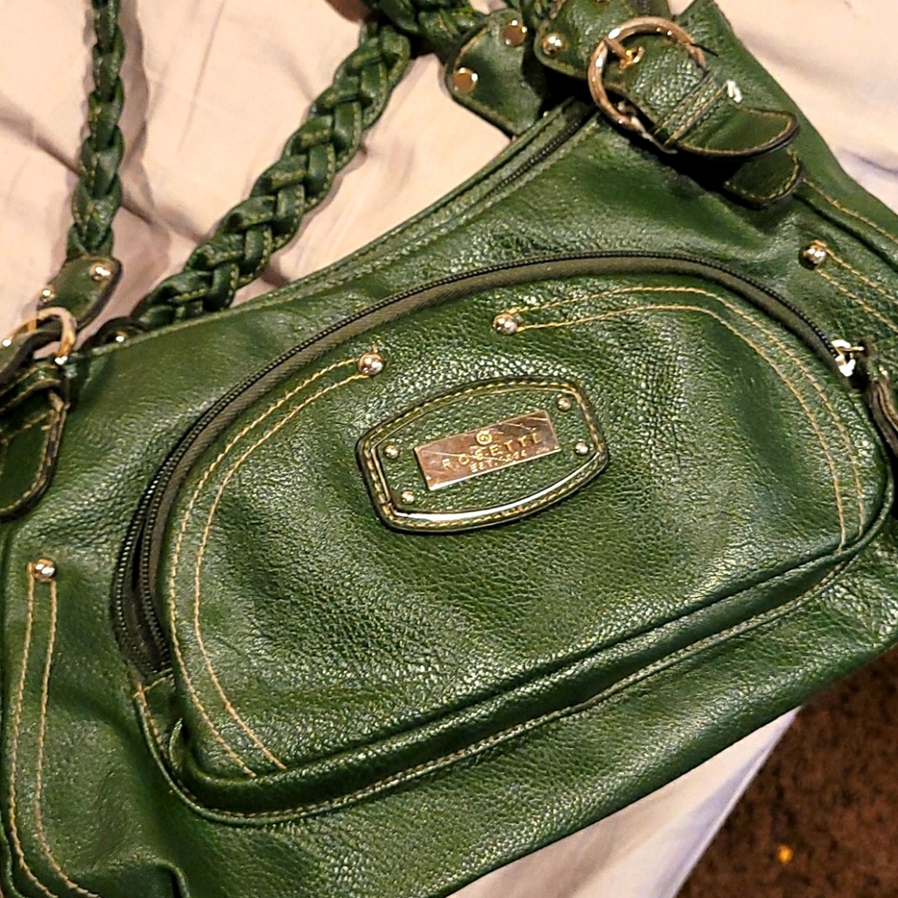Med size. Green Rosetti shoulder bag.
